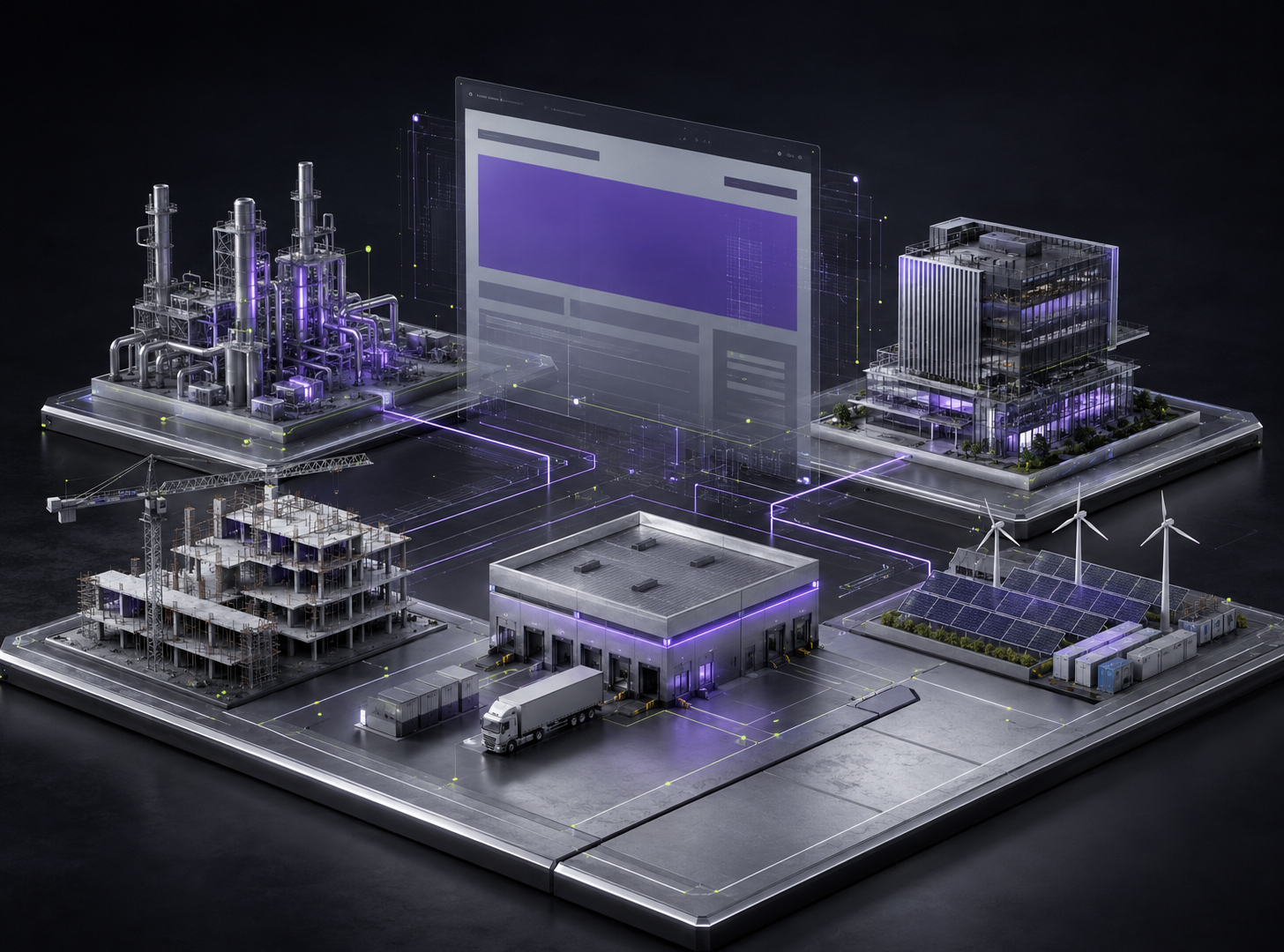 Interfaces do site - Imagem Setores